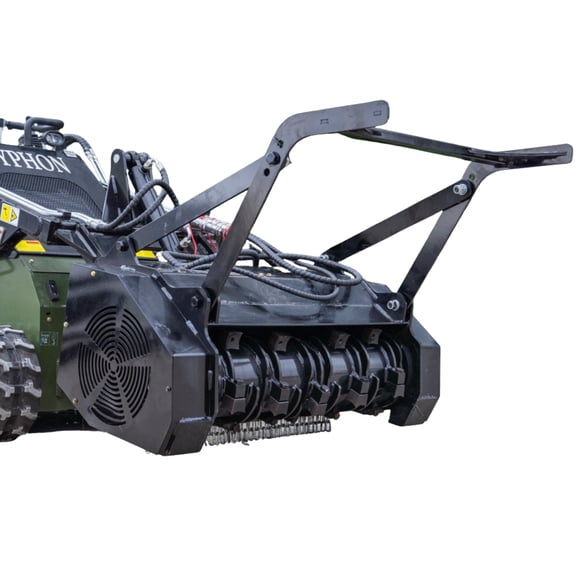 TYPHON Mini Skid Steer Mulcher Attachment, 19-Tooth Heavy-Duty Forestry Mulcher, Hydraulic Attachment for Land Clearing & Vegetation Control