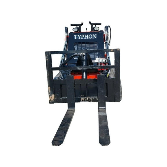 TYPHON Skid Steer Loader Fork Pallet Attachment USA  Heavy-Duty 2000 lb Lift Capacity with See-Through Frame & Quick Attach