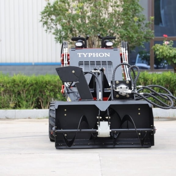 TYPHON Skid Steer Loader Snow Blower Attachment 360 Chute, Hydraulic Powered, Heavy-Duty Metal Design