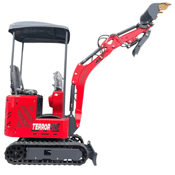 TYPHON TERROR ONE STORM 1 Ton Mini Excavator with 13 Attachments & 13.5HP B&S Engine