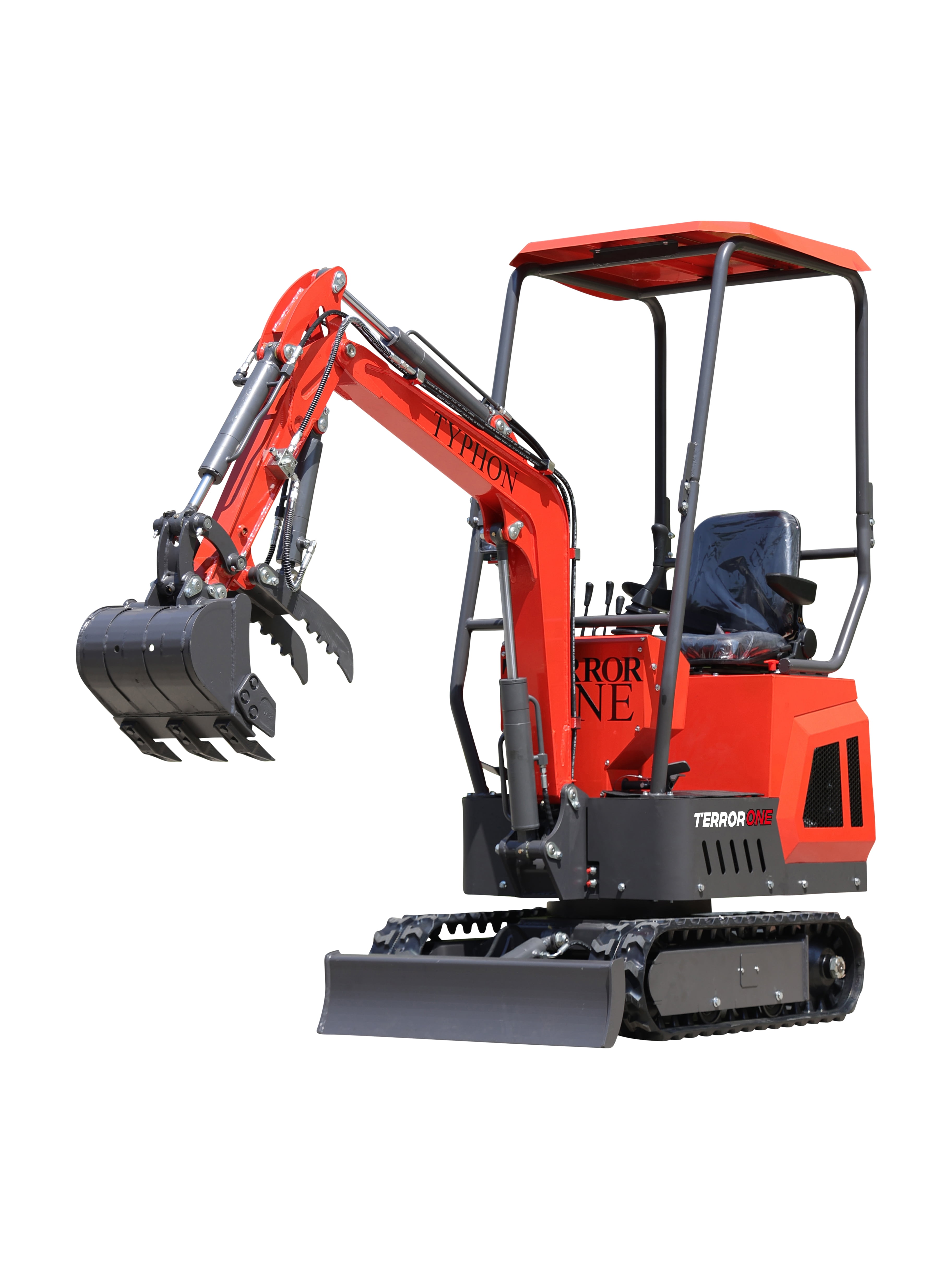 TYPHON TERROR ONE STORM Mini Excavator – 1 Ton Trench Digger with Canopy, Hydraulic Thumb Clip, Hydraulic Oil Cooler, 13.5hp B&S Engine USA - Walmart.com