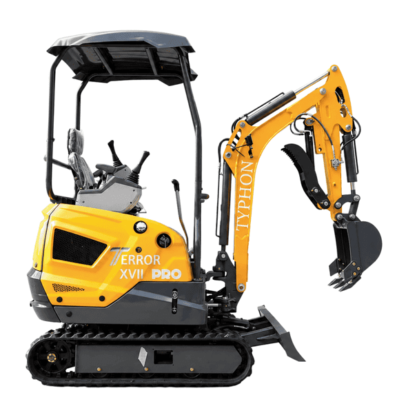 TYPHON TERROR XVII PRO 3800 lb Mini Excavator with Kubota D902 Diesel Engine & Hydraulic Thumb