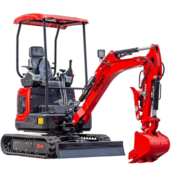TYPHON TYRANT 17 Mini Excavator 3800 lbs, EPA Certified Kubota Engine, with 12 Attachments, Compact Zero Tail Swing