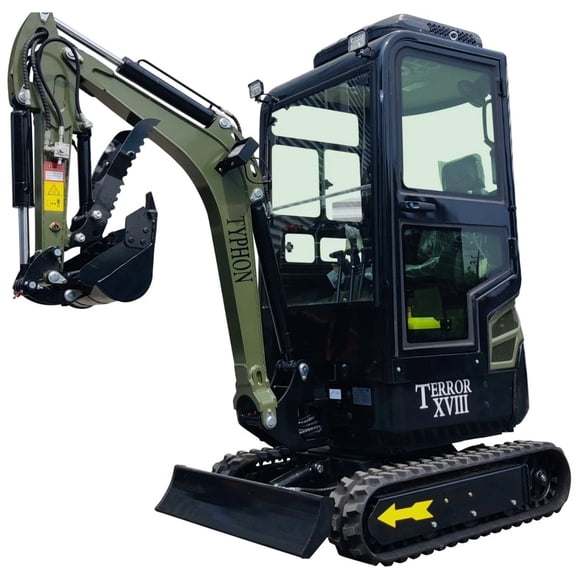 TYPHON Terror XVIII Prestige 2 Ton Mini Excavator with AC/Heater Cabin & 13 Attachments