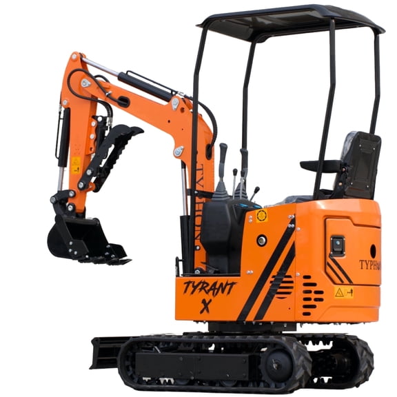 TYPHON Tyrant X 1 Ton Mini Excavator with 13.5HP Engine and Thumb Clip Compact Excavator for Trenching, Landscaping & Construction