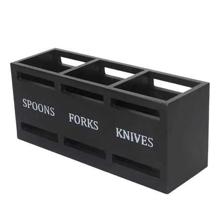 TYPPKMM 1PCS Wood Flatware Organizer Silverware Holder Flatware Cutlery Utensil Caddy Utensil Holder For Kitchen Counter For Table Countertop Spoon Knife & Fork Holder For Parties