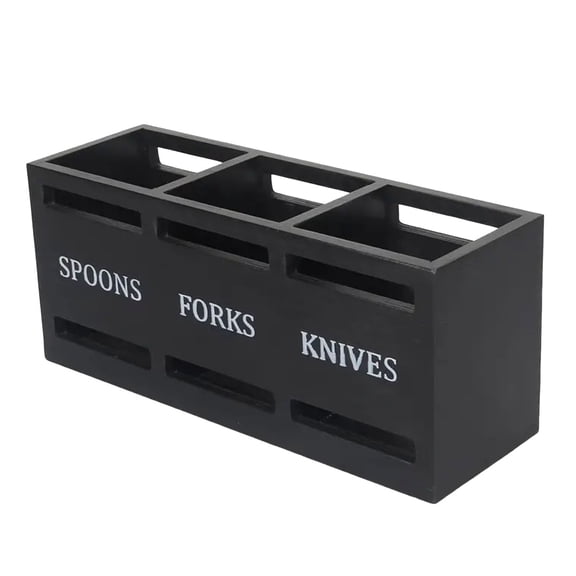 TYPPKMM 1PCS Wood Flatware Organizer Silverware Holder Flatware Cutlery Utensil Caddy Utensil Holder For Kitchen Counter For Table Countertop Spoon Knife & Fork Holder For Parties