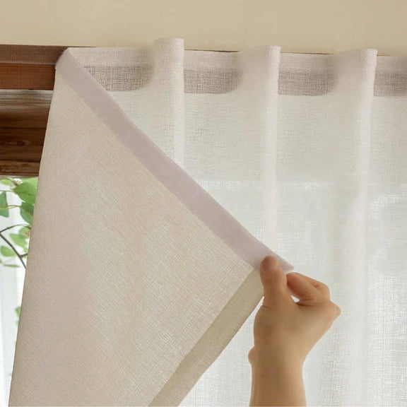 TYPPKMM 1pc White Self-Adhesive Curtain Light-Blocking No-Drill Window Shade Blackout Drape for Bedroom Living Room Integrated Design Easy Install