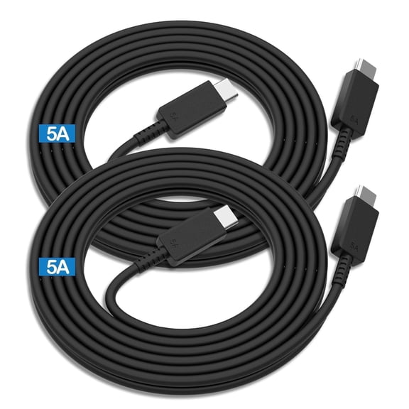 TYPPKMM 2-Pack 6FT USB-C to USB-C Cables, 100W 5A Fast Charging Cord for Samsung Galaxy S/Note/Z/Tab Series