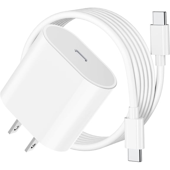 TYPPKMM 20W USB-C Fast Charge Power Adapter, Compatible with iPhone 15 Plus/14 Plus, iPad Air 5