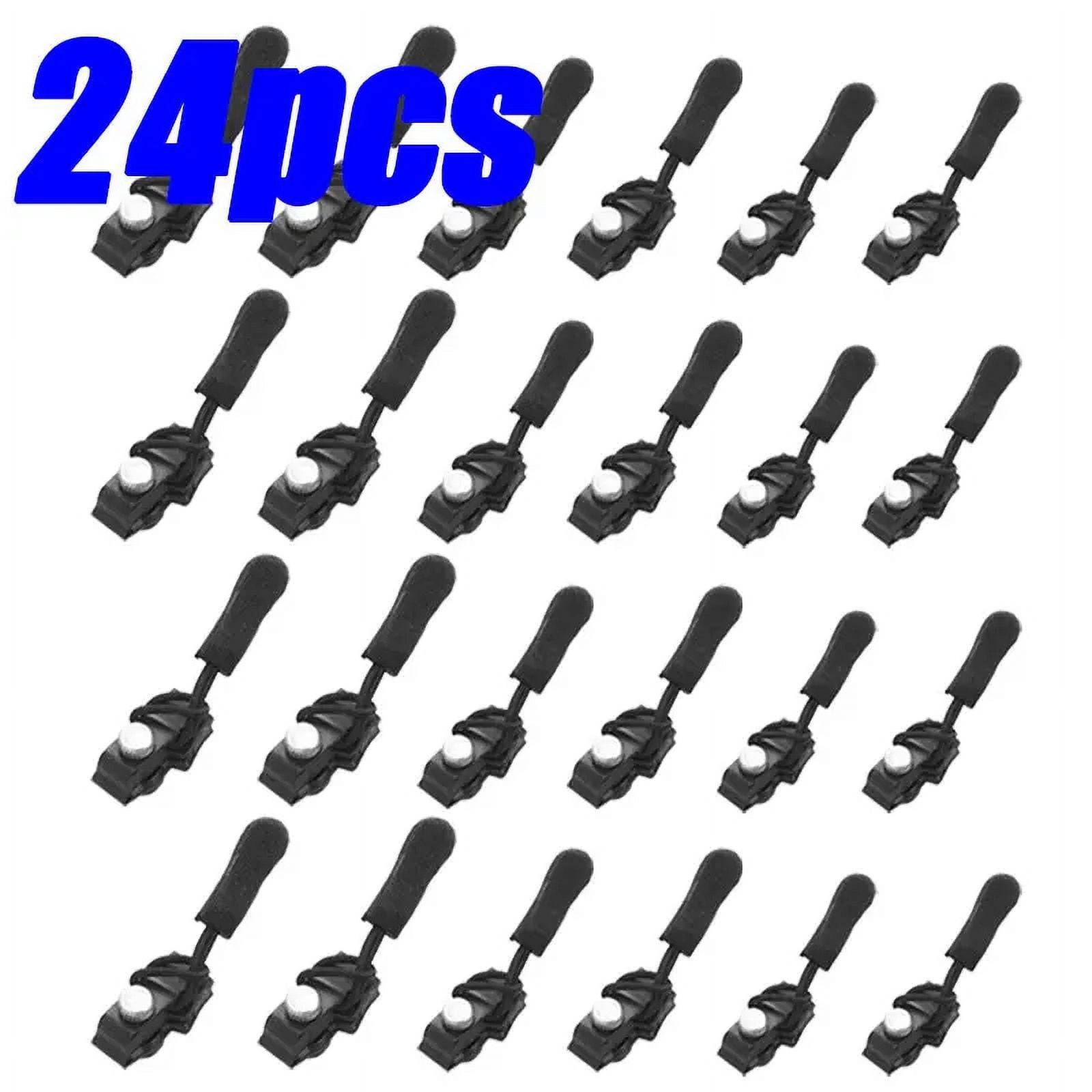 TYPPKMM 24/3Pcs Universal Detachable Metal Zipper Slider Puller Set Detachable Instant Repair Kit DIY Replacement Lever Locks for Clothing Bags Jackets