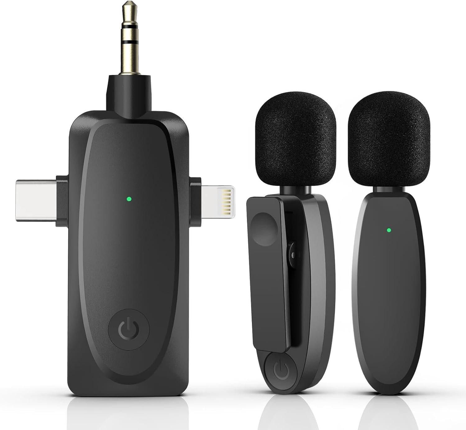 TYPPKMM 3 in 1 Mini Microphone Wireless Lavalier Microphones for iPhone