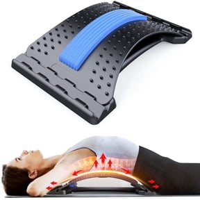 TYPPKMM 3-Level Lumbar Back Cracker Stretcher Massager, Blue