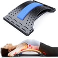 thumbnail image 1 of TYPPKMM 3-Level Lumbar Cracker Back Stretcher Spine Massager Blue, 1 of 2