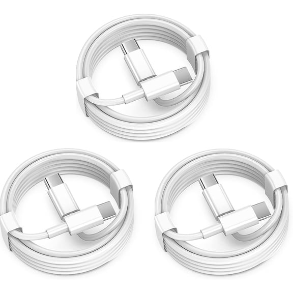 TYPPKMM 3-Pack 6FT 60W USB-C to USB-C Fast Charging Cable for iPhone 17/16/Pro Max, iPad Pro/Air 5, MacBook – Compatible with All USB-C Apple Devices