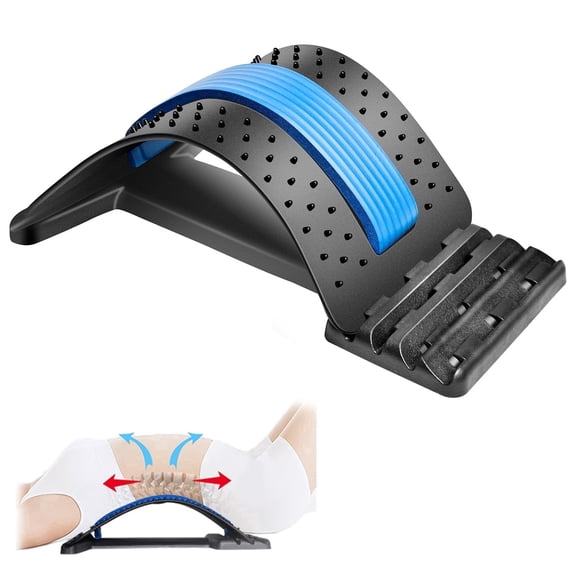TYPPKMM 4-Level Lumbar Cracker Spine Stretching Back & Spine for Home, Blue