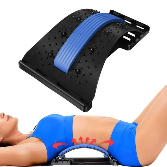 TYPPKMM 4-Level Lumbar Support Board Back Stretcher Home Office Blue