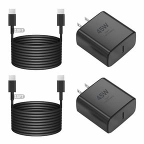 TYPPKMM 45W USB-C Fast Charger, Dual Port Power Adapter Block, Compact Foldable Plug, 2-Pack Bundle