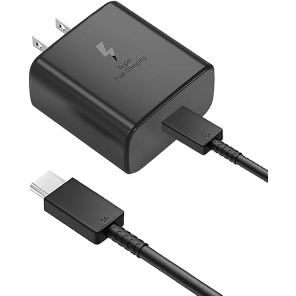 TYPPKMM 45W USB-C Fast Charger with Cable for Samsung Galaxy A16/A15/A25/A35, Black