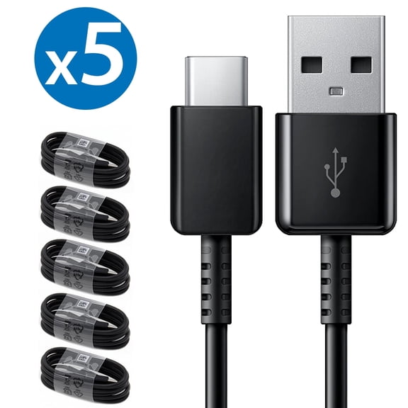 TYPPKMM 5-Pack USB-C Fast Charging Data Sync Cable 4ft