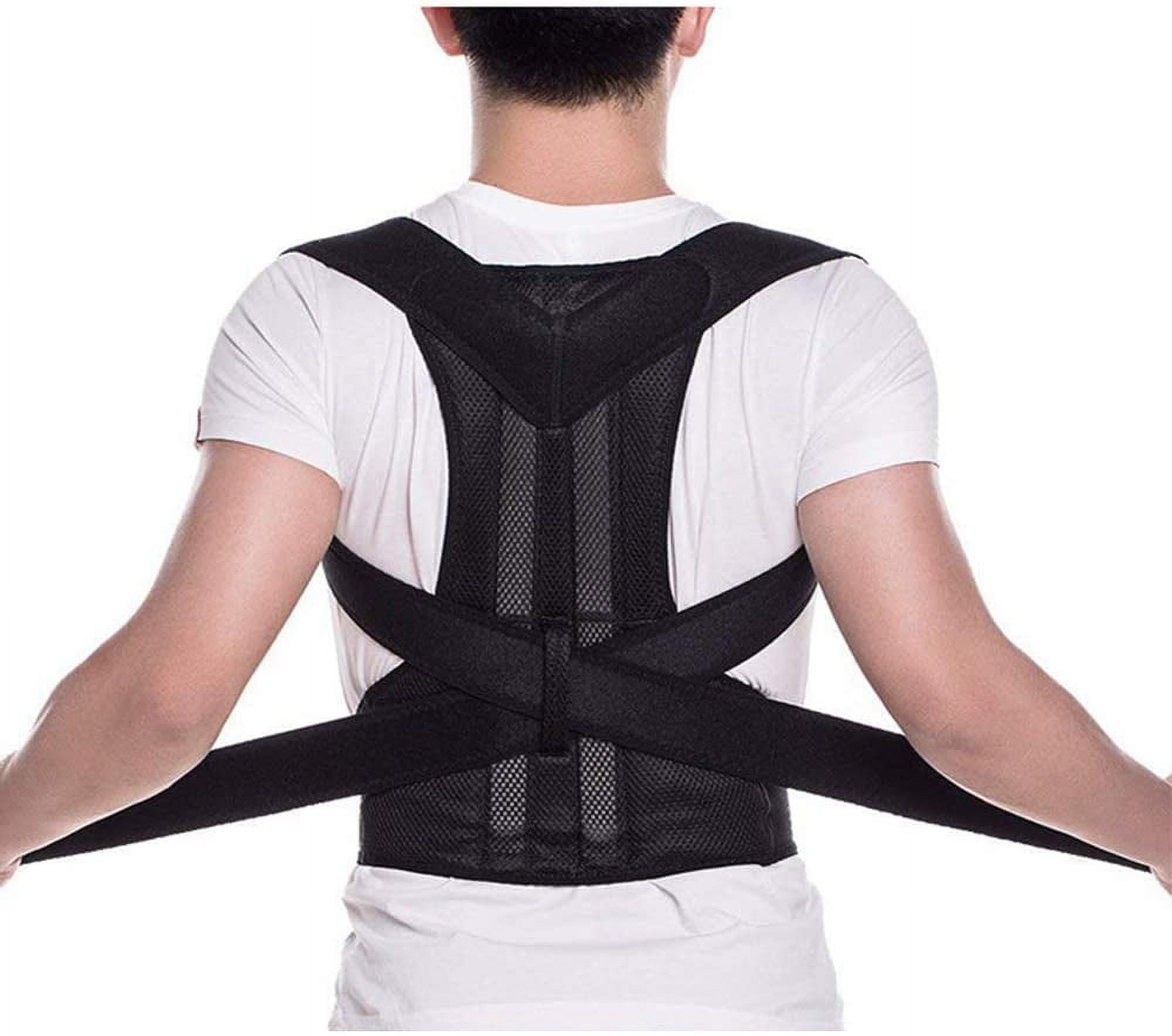 TYPPKMM Adjustable Back Brace, Posture Corrector with Lumbar Support, Fully Adjustable Straps, Large Size