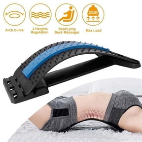 TYPPKMM Adjustable Back Stretcher Board, Spine Deck Lumbar Support for Lower Back Pain, Black