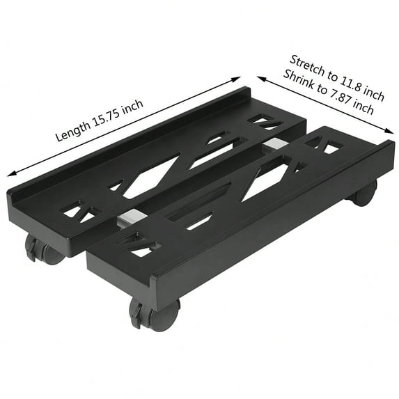 TYPPKMM Adjustable Mobile PC Tower Stand with Wheels Under Desk CPU Holder Rolling Computer Host Stand for Home Office Adjustable Width