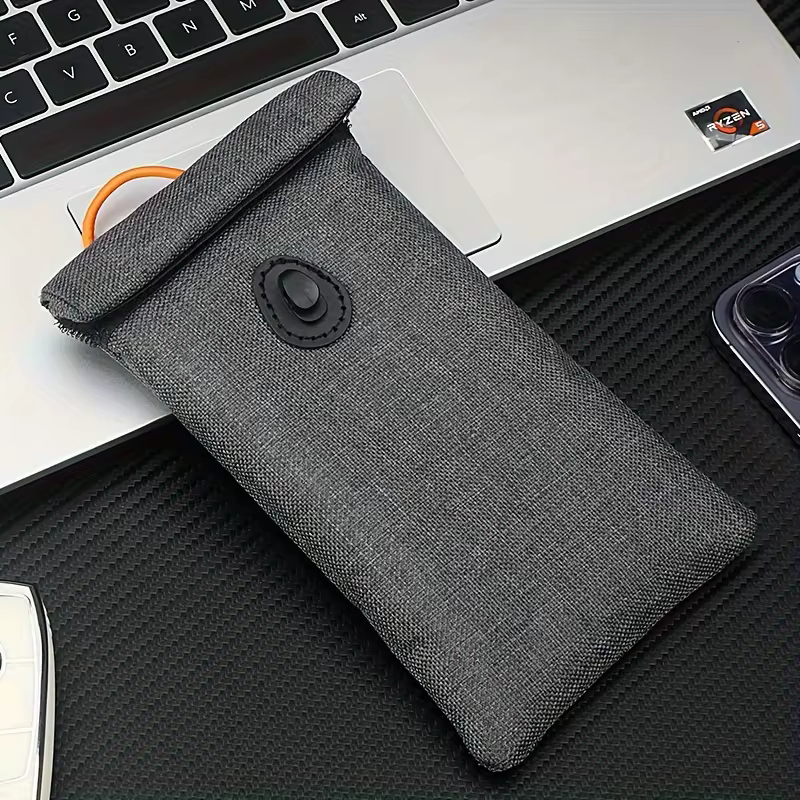 TYPPKMM Blocking Car Key Cell Phone with Signal Shield Faraday Wallet with Gray