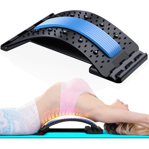 TYPPKMM Breathable Multi-Level Lumbar Pain Relief Back Stretcher Inversion Equipment, Blue
