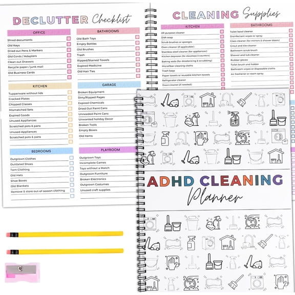 TYPPKMM Cleaning Planner for Adults Undated Daily, Weekly & Monthly Cleaning Schedule & Checklist Household Chores Organizer Notebook for Home Management, Routine Tracking & Family Cleaning Tasks