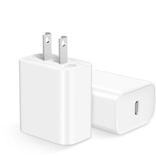 TYPPKMM Compatible with iPhone 17 Charger Block, 20W USB C Fast Charging Adapter 2 Pack