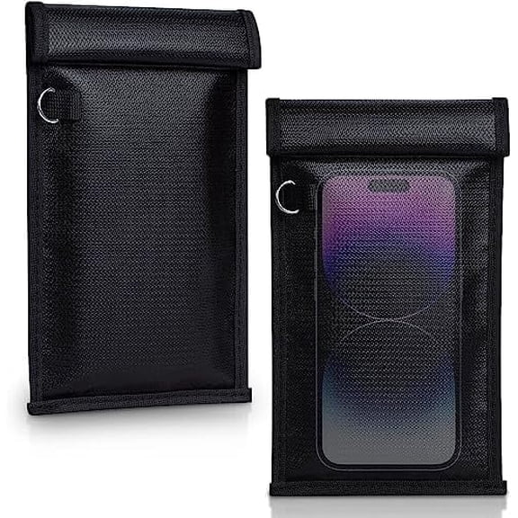 TYPPKMM Faraday Bags for Phones and Car Key , Signal 2 Pack, Black