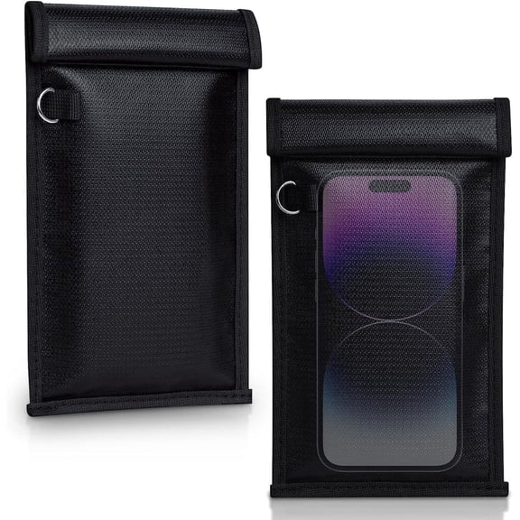 TYPPKMM Faraday Bags for Phones and Car Key , Signal 2 Pack, Black