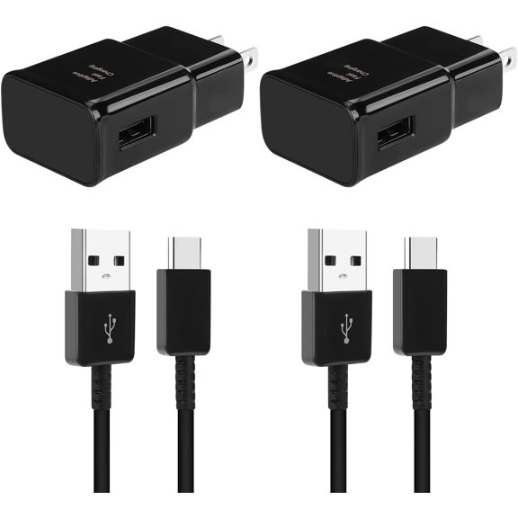 TYPPKMM 25W Fast Charger with 6.6ft Cable for Samsung S8-S22/Note 8-20 -Black