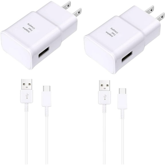 TYPPKMM Fast Charger Samsung, Type C Android Phone Charger with 6.6 FT C Type Fast Charging Cable for Samsung Galaxy S10/S9/S8/S10e/S10+/S8+/S9+/Note 8 9 10 20/S22/S21/S21+/S21 Ultra/ S20-White