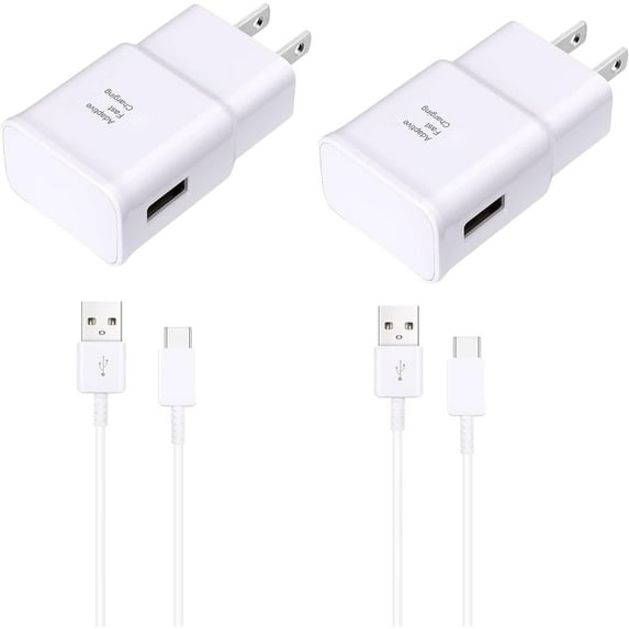TYPPKMM Fast Charger, Type C Android Phone Charger with C Type Fast Charging Cable 6.6 Ft, White
