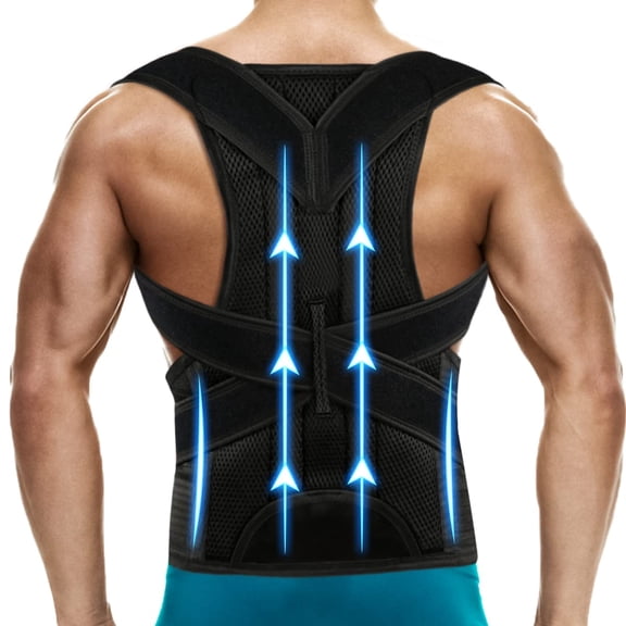 TYPPKMM Posture Brace Back Straightener, Breathable Mesh, Black, XXXXL