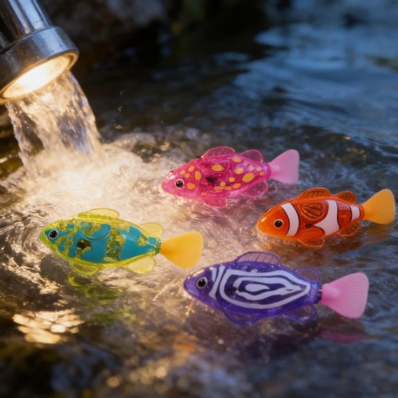 TYPPKMM, Lightweight Electric Simulated Fish Toy with Inductive Glow Swimming Fish for