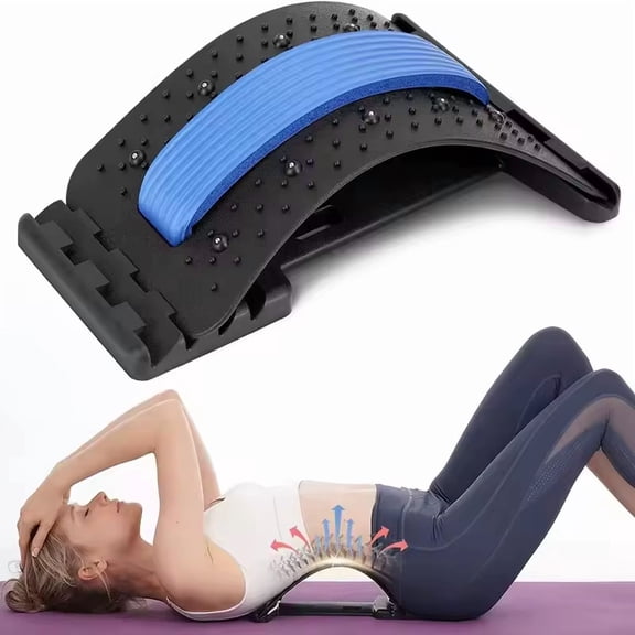 TYPPKMM Magnetic Therapy Back Stretcher Multi-Level Lumbar Blue