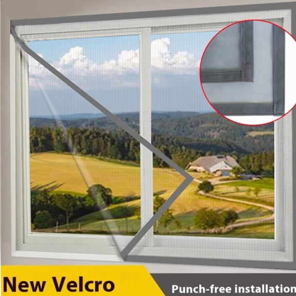 TYPPKMM | Reusable Mosquito Screen with Window Net Self Installing Window Gray