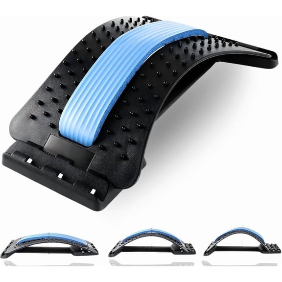 TYPPKMM Lower Back Stretcher Device, Adjustable, Blue