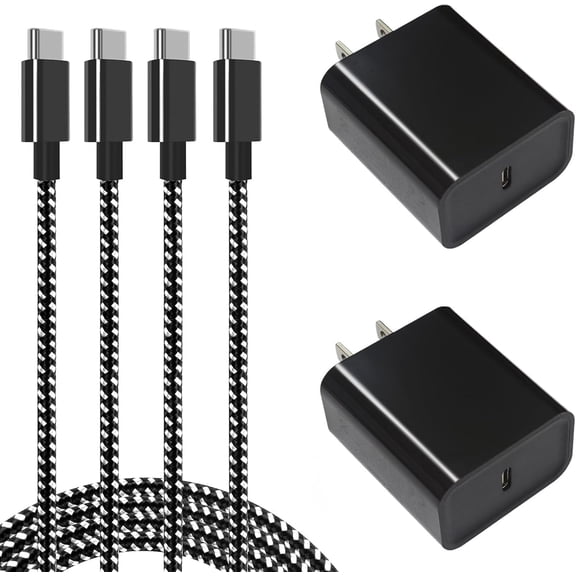 TYPPKMM Super Fast Charger USB C, 2Pack PPS Type C Charging Block with 6FT USB-C Phone Cable for Samsung Galaxy S25 +/Ultra /S24 S23 S22 +/Ultra/ S21