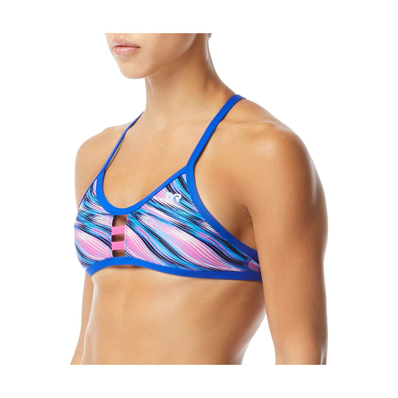 TYR Adrift Pacific Tieback Top, Pink/Blue (X-Large, Pink/Blue