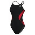 thumbnail image 1 of TYR Adult Alliance Diamond Back Splice Swimsuit, Black/Red, 30, 1 of 2