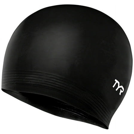 TYR Adult Fit Latex Swim Cap - Black
