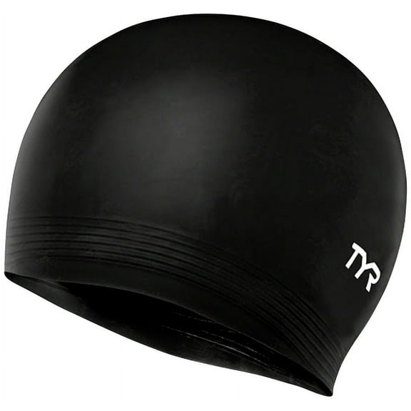 TYR Adult Fit Latex Swim Cap - Black