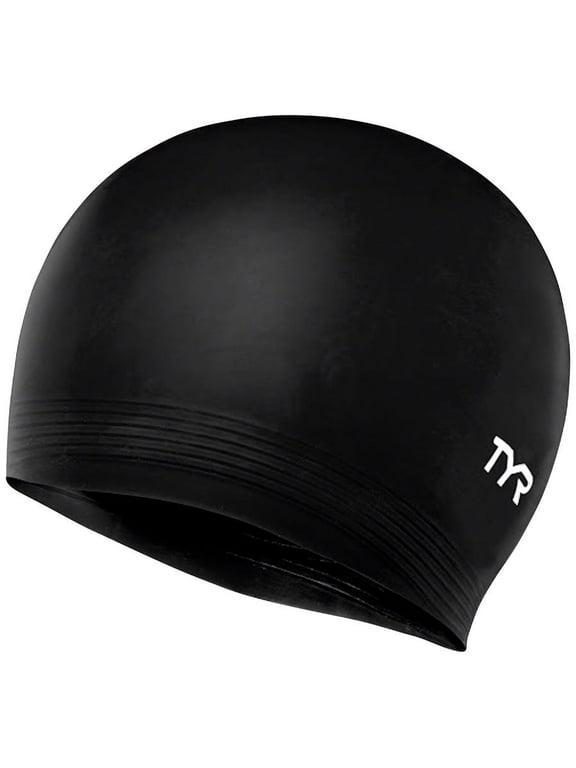 Adult Fit Latex Swim Cap - Black