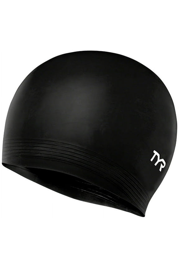 Adult Fit Latex Swim Cap - Black