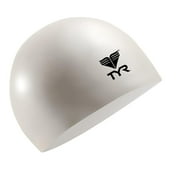 TYR Adult Fit Latex Swim Cap - White