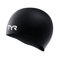 TYR Adult Fit Wrinkle Free Silicone Swim Cap - Black